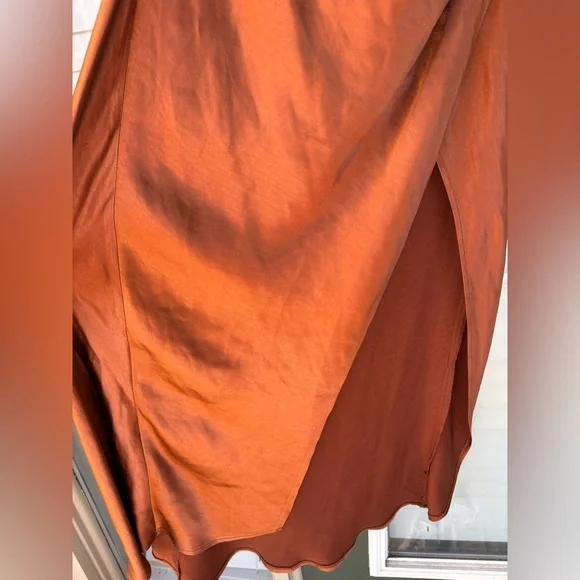 Hello Molly LIGHT MINDS SATIN MAXI DRESS CHOCOLATE halter neck twist back sz 4 - Picture 6 of 12